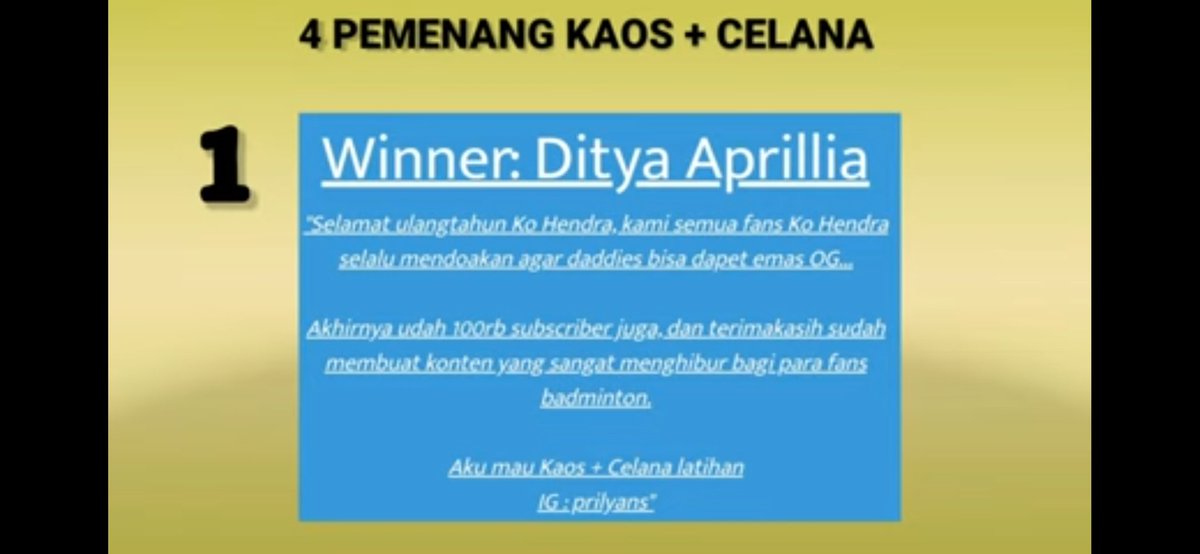 dityapr's tweet photo. Alhamdulillah, sebahagia ini bisa dapet giveaway dari legendnya badminton, atlet terfavoritku Ko Hendra Setiawan 😭😭😭😭😭 

Badminton Lovers wajib subscribe youtube channelnya ko Hendra, siapa tau kalian pemenang GA selanjutnya ❤❤❤ https://t.co/aRL5O1GG2q