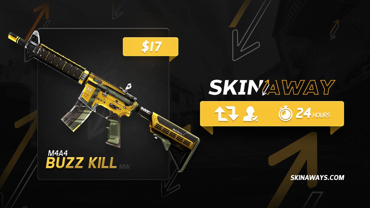 Skinawayscom's tweet photo. $17 GIVEAWAY 🥳

M4A4 Buzz Kill 🟡

✅ Follow
✅ Retweet
✅ Visit https://t.co/WdaL6QWeEB
✅ Tag a friend

24-HOURS 💛 https://t.co/jjgBMCWXi6