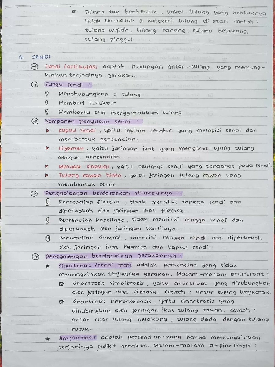 clearnote_id's tweet photo. 🦴 LENGKAP, CATATAN SISTEM GERAK KELAS 11 🦴

Catatan dari byratna di Clear ini rapi dan lengkap, kayak baca buku paket 👍😭 Dibahas mulai rangka sampe penyakit pada sistem gerak. Rekomen banget!
#saintek #biologi #kelas11 #sistemgerak #ambisverse #catatansekolah #belajar https://t.co/4z7GZ03dYF