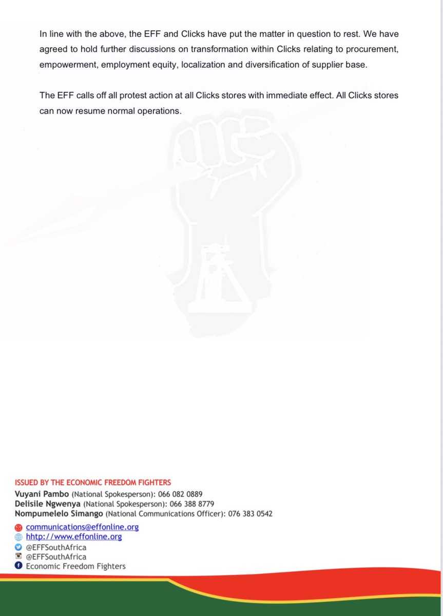 EFFSouthAfrica's tweet photo. Joint Statement of the EFF And Clicks On The Racist Image Published By Clicks On Its Website https://t.co/zD0sLSO5gF