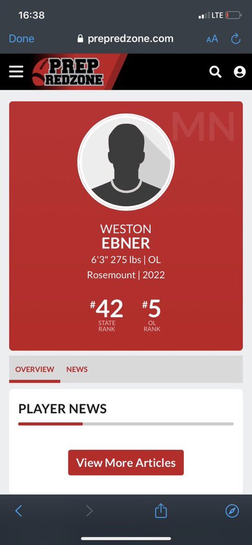 EbnerWeston's tweet photo. Thanks for the ranking! @PrepRedzoneMN @OliverJamesWes1 #prepredzone #minnesota #goirish #notdone https://t.co/YnOCe4uGFb
