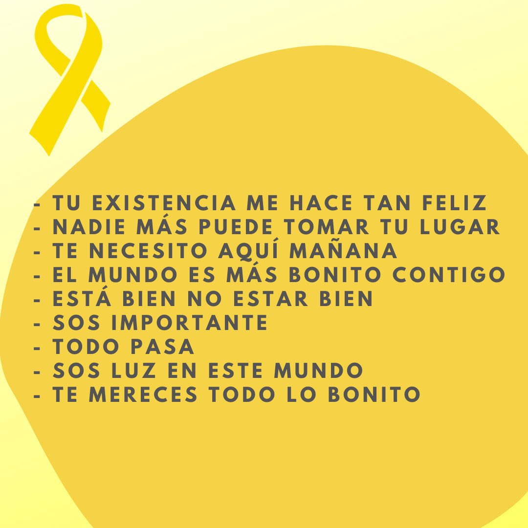 yen_quan's tweet photo. Día Mundial para la Prevención del Suicidio💛Cerca de 800,000 personas se suicidan cada año y muchas más intentan hacerlo. Toda mención de suicidio debe tomarse en serio, amenazar con quitarse la vida no es ningún juego. ¡Estoy aquí para escucharte! https://t.co/lxB0PNClS2