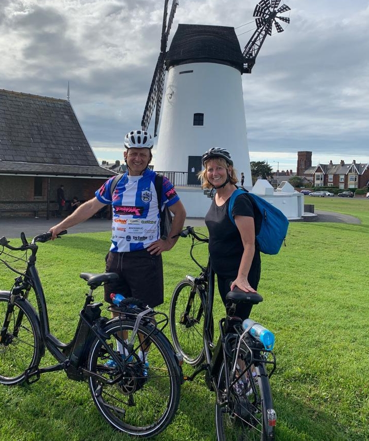 bikes_up's tweet photo. Halifax to Blackpool ...58 miles in a day on their electric bikes!...Time for a well earned drink or two! https://t.co/fq3SENs9ra