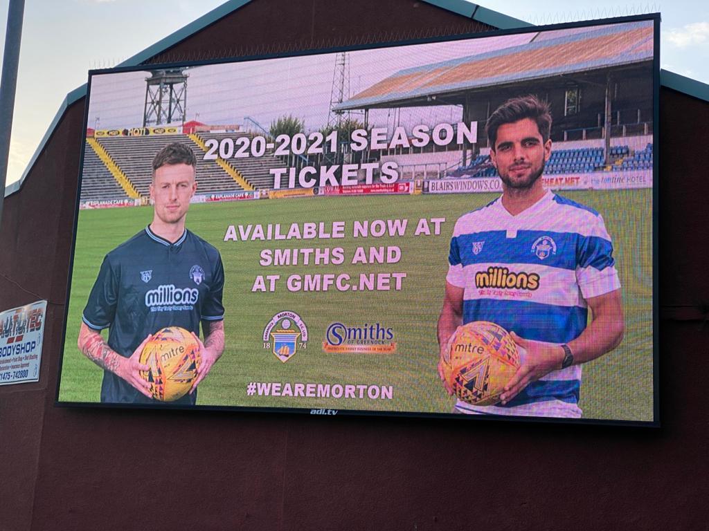 Great big-screen image of <a href="/garyoliver7/">gary oliver</a> and <a href="/Rabin_Omar/">Rabin Omar</a>  as you drive into Inverclyde. On behalf of the Club and the First-Team, many thanks to Robert McKenzie of autotecscotland.co.uk; Brian Clements <a href="/McTears/">@mctears</a> and photographer Kenny McArthur. #tonseasontickets #wearemorton