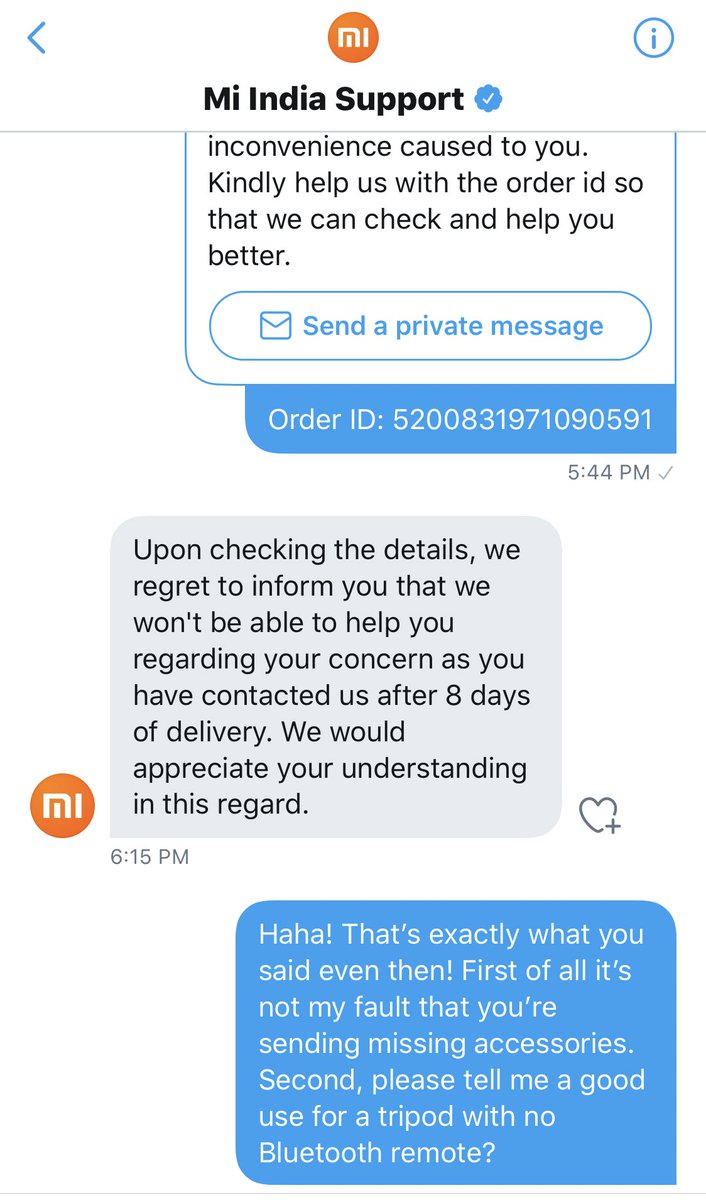 karishma10in's tweet photo. @MiIndiaSupport Haha! So much for “helping me better” https://t.co/eJJyGAHxFp