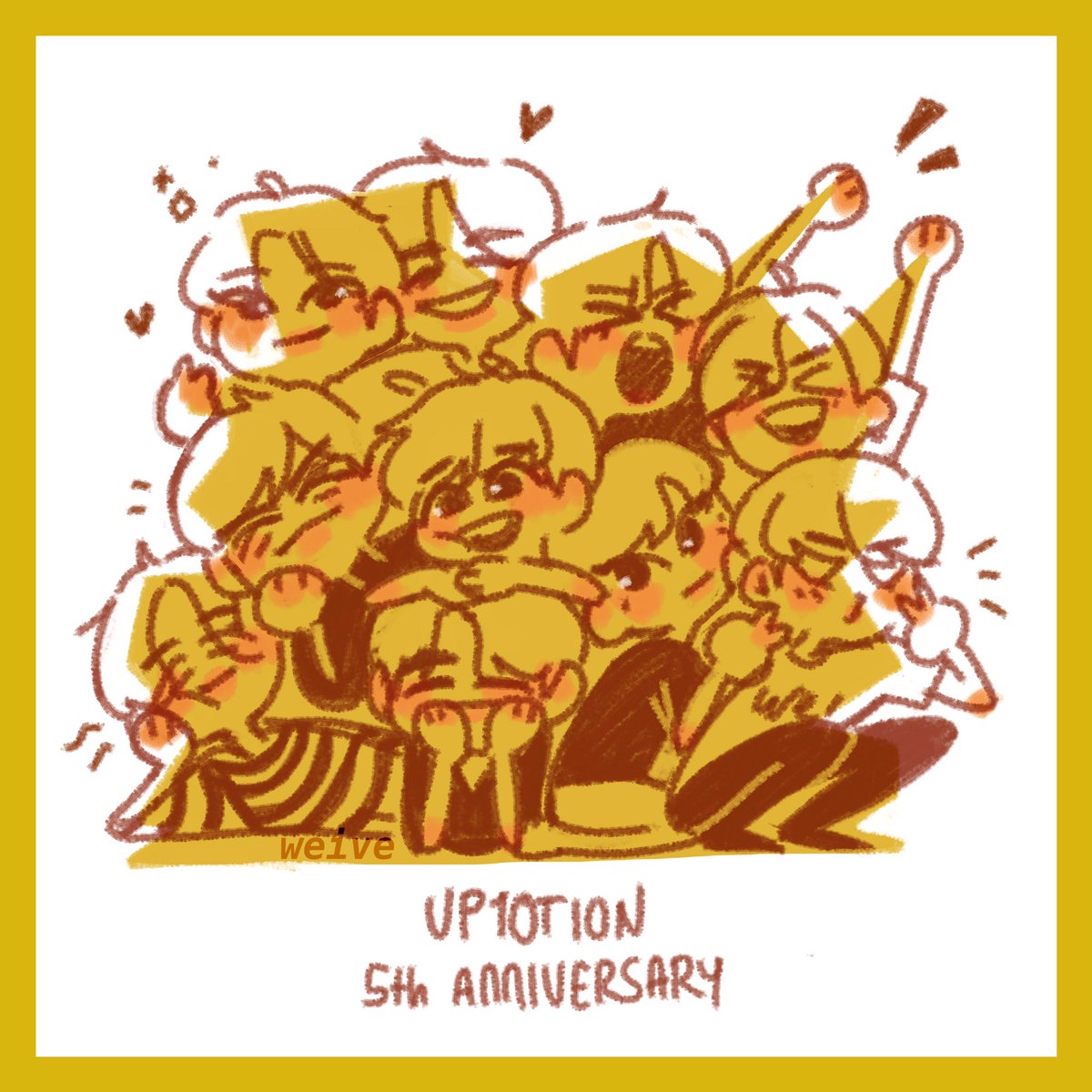 _weive's tweet photo. aaa congratulations!!! 💛 ✨✨
one more year with them i can’t believe it,, time flies (´°̥̥̥̥̥̥̥̥ω°̥̥̥̥̥̥̥̥｀)♡♡ 

#라이트_업_업텐션_5주년 
#UP10TION_5th_Anniversary #5EE_the_LIGHT_UP10TION @UP10TION https://t.co/3UaSGENUgo