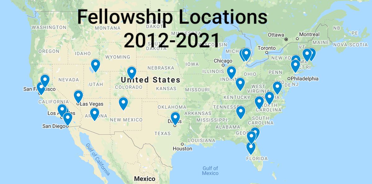 Our residents have gone into a variety of fields &amp; have gotten great fellowships all across the country over the past 10 years! Speaks to the well-rounded education &amp; opportunities they receive with our faculty. #orthomatch2021 #orthoresident