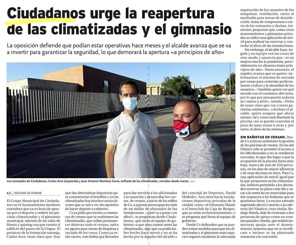 Aquí os dejamos la noticia del diario de Burgos en la que queda patente la dejadez y falta de trabajo por parte del equipo de gobierno