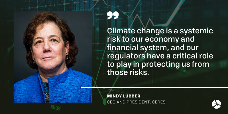 🗣️ New <a href="/CFTC/">CFTC</a> report "underscores how serious a systemic threat climate change poses to capital markets + how concerned stakeholders from across the political spectrum are," says <a href="/CeresNews/">Ceres</a> CEO <a href="/MindyLubber/">Mindy Lubber</a>, member of the subcommittee behind the report: bit.ly/2R6p4Xf