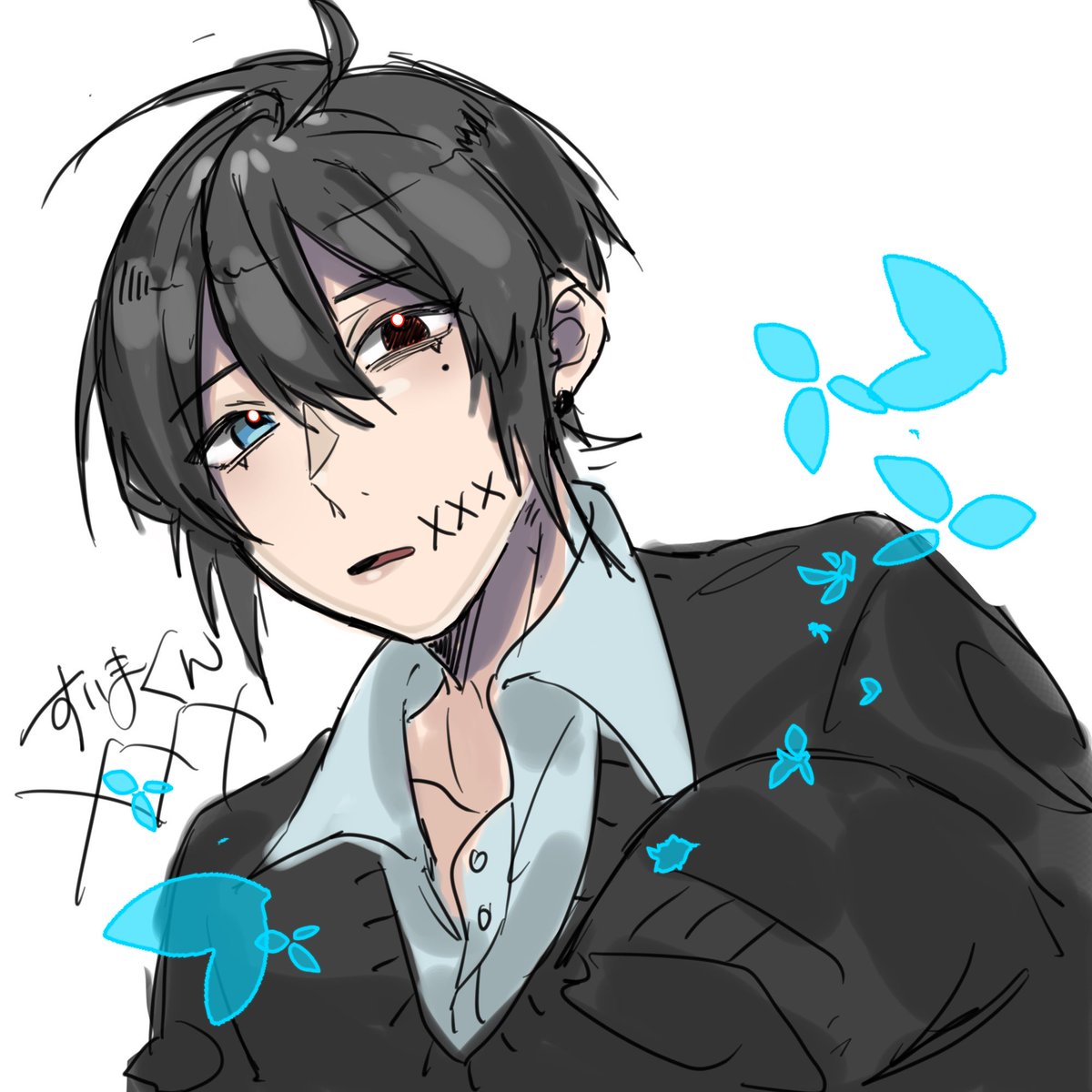 絵を久しぶりに描きすぎてわからなくなって 睡魔くん描いた 睡魔たそ 熱下がらないのイラスト