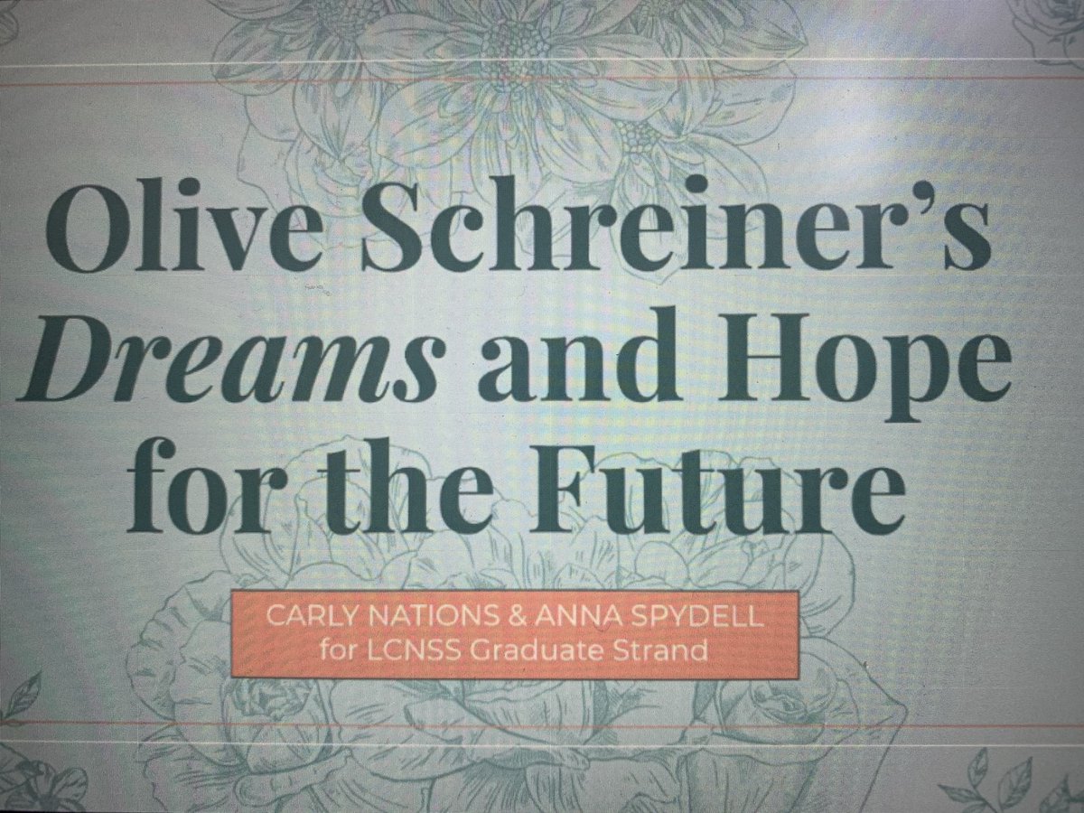 It’s begun!  @gemhol2 is introducing  @ASpydell and  @CarlyNations to the group, filling us in on their upcoming  @broadviewpress edition of Olive Schreiner’s ‘Dreams’  #LNCSSGS  #GradStrand