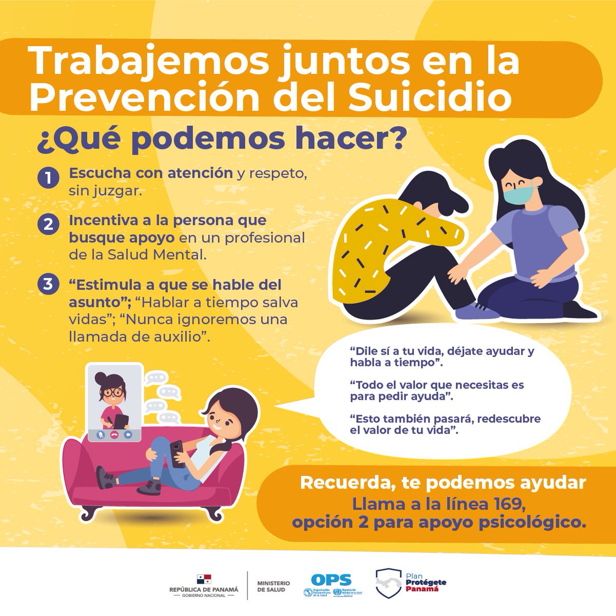 Ministerio de Salud de Panamá Twitterissä: "Trabajemos juntos en la  prevención del suicidio. Hoy conmemoramos el Día Mundial para la Prevención  del Suicidio, con el objetivo de fomentar en todos compromisos y