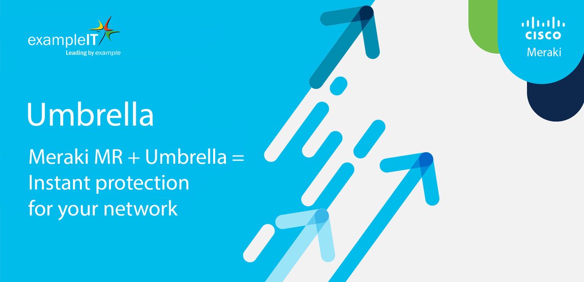 ExampleIT's tweet photo. Are your #Meraki users protected? #CiscoUmbrella integrates seamlessly with your access points — no new hardware, no software to download. It’s that easy.
#cisco #exampleIT #LeadingByExample #business #security #cloud #networksecurity #CiscoMeraki #ITreseller #B2Bsales https://t.co/BluwsH0A74