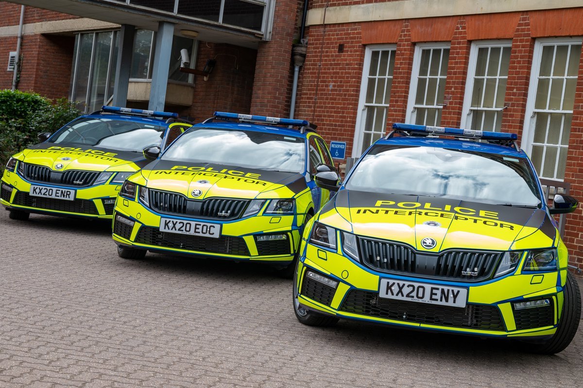 NorthantsPolice's tweet photo. Our new fleet of Police Interceptors are ready to take the fight to the criminals after being unveiled to the media at FHQ today by @NorthantsChief and @NorthantsOPFCC 
Read more...https://t.co/Or8DU4egwV https://t.co/bM7ihUZSTG