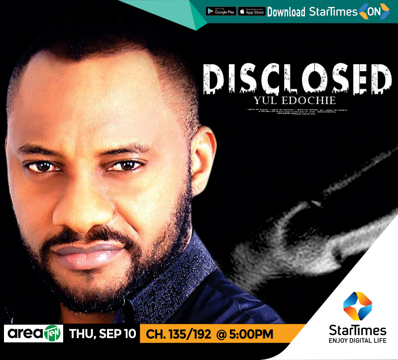 StarTimes_Ng's tweet photo. A woman who had an affair with a notorious man and birthed a son for him is haunted by her past when the notorious ex comes for his child. 

You do not want to miss “DISCLOSED” showing today @ 5:00pm  on #AreaTen Ch. 135/192.

#NollyWood #StarTimesMovies https://t.co/TsFso9fkV9