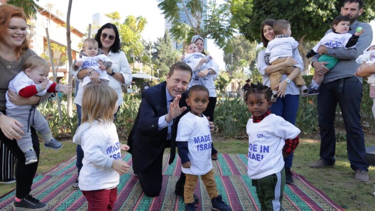 Left-side new Made in Israel kids from new Israelis, or right Minister of Absorption welcoming new Israelis from France, when was 3 years old she made 1000 Km by walking barefoot to reach the evacuation point in Sudan to Israel.