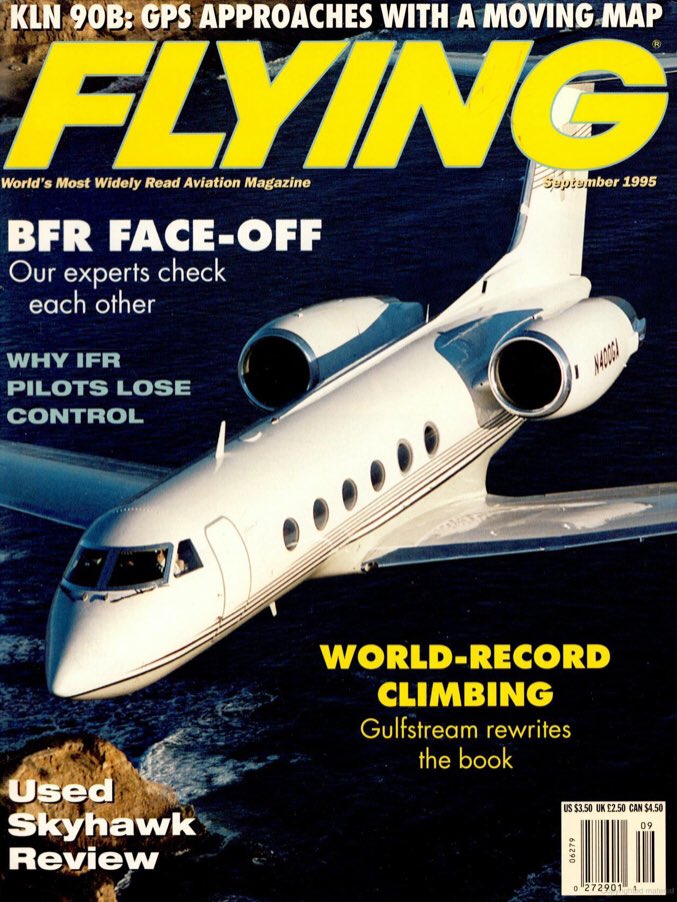 FlyingMagazine's tweet photo. Yep, 25 years ago Mac sang the praises of flight with a GPS moving-map navigator... we’ve come a long way, baby! #gps #ifrflight #instrumentapproaches #ifrflying #navigation #september1995 #flying #pilots #avgeeks #followthegreenglowingline https://t.co/HvSuTeF5Fa