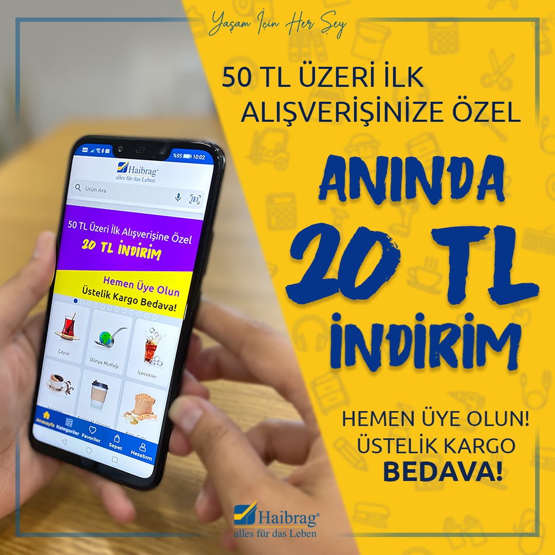 haibragcom's tweet photo. 50 TL Üzeri İlk Alışverişinize Özel, ANINDA 20 TL İNDİRİM, Hemen Üye Olun❗️🛒
https://t.co/iekPRmJKD8 🌐
#Haibrag #allesfürdasLeben #Yaşamiçinherşey #Brag #EvimeBrag #HemenBrag #İndirim #Anındaİndirim #DevKampanya #Kampanya #YarıFiyatına #ÜyelOl #Özelİndirim https://t.co/D3f7h1wpQr