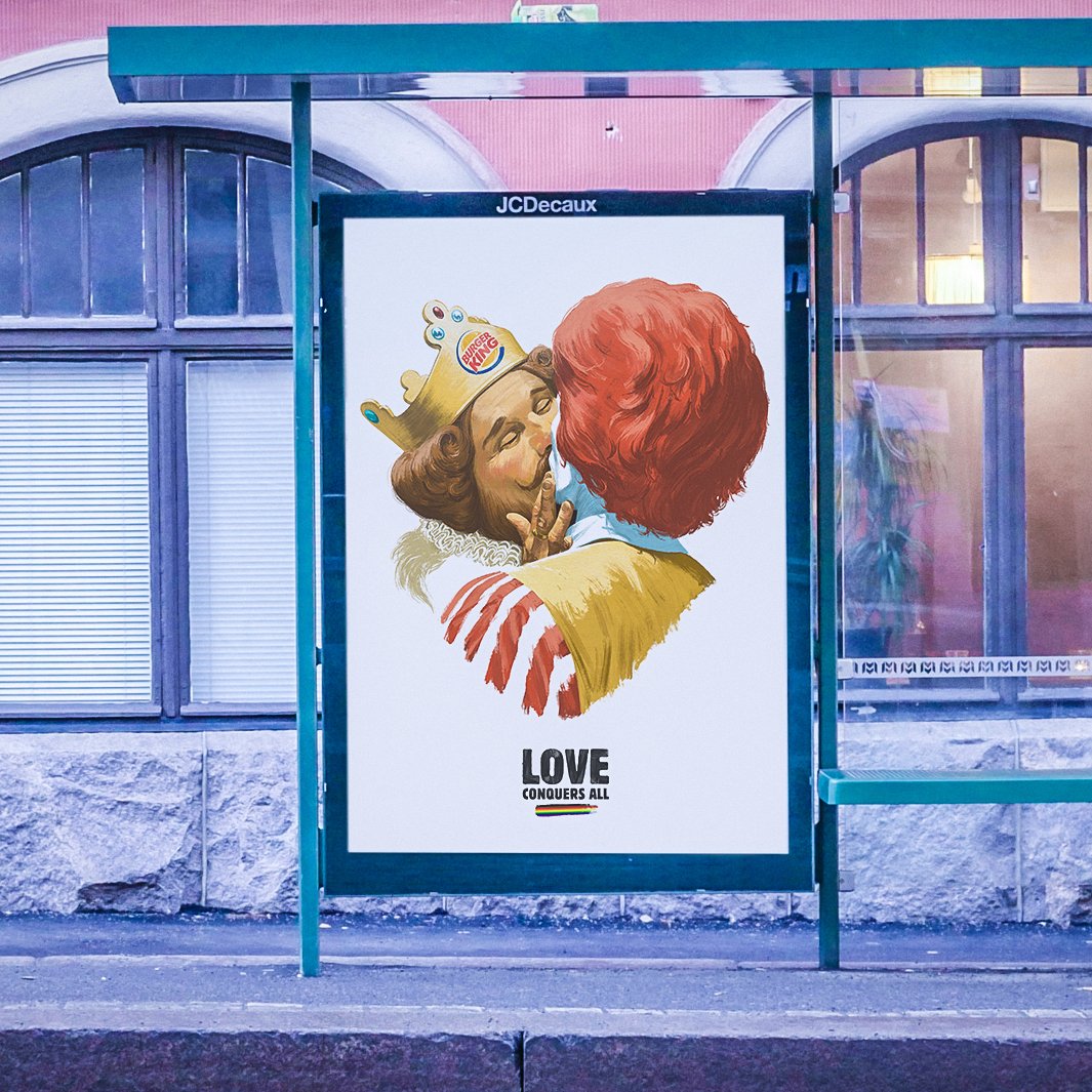 En Finlande, à l'occasion de la "Helsinki Pride", Burger King célèbre l'amour sous toutes ses formes avec (évidemment) un petit clin d'œil clownesque.

Agence : TBWA/Helsinki