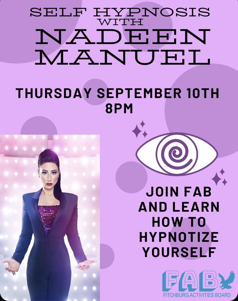 FSUFAB's tweet photo. Welcome back to campus! TONIGHT @ 8PM we have a special treat for you - come learn self hypnosis 🔮 link can be found here: https://t.co/Blk7j84t3j 😌 https://t.co/GCYW6BRokl