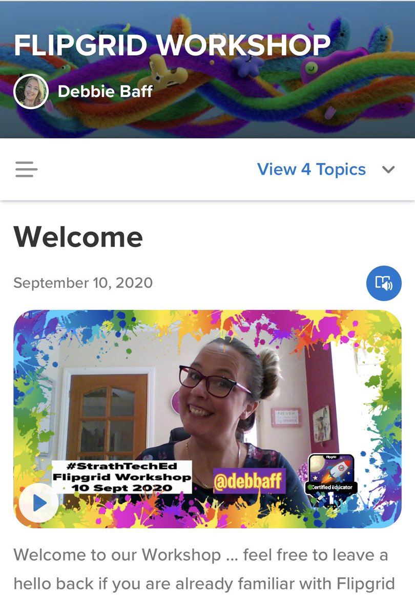 SFaulknerPandO's tweet photo. I’d just like to say a huuuuuge thank you to the most awesome @debbaff 💖🦄✨ of @A_L_T who has just facilitated a brilliant online workshop introducing @UniStrathclyde staff too using @Flipgrid in HE through #StrathTechEd. Looking forward to our follow up session on Monday. https://t.co/yoFNPe6LuV