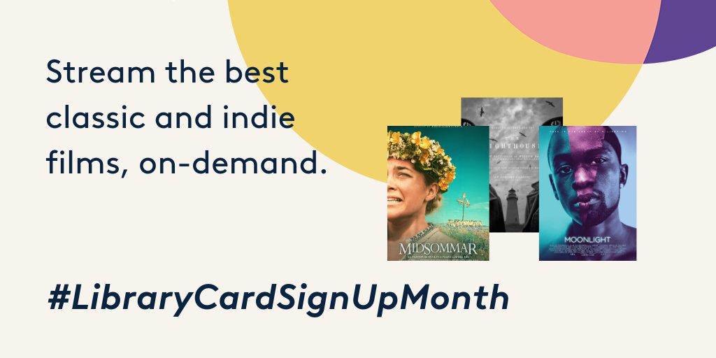 Stream the latest hit indie films like 'Moonlight' and 'Midsummer', or catch a classic like 'Bicycle Thieves', for free.  https://cinlib.org/2T2CC5q  #LibraryCardSignUpMonth
