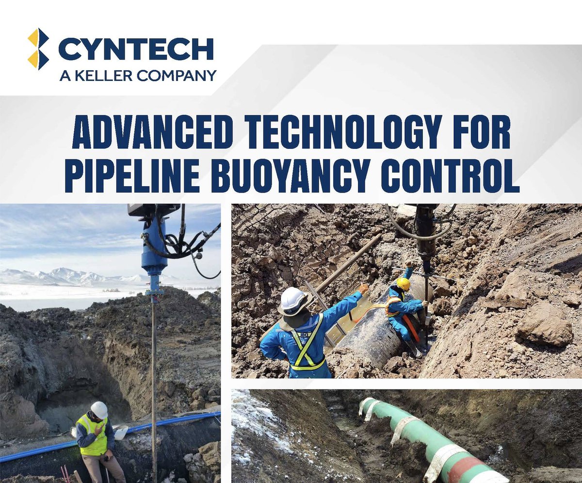 WorldPipelines's tweet photo. Cyntech provides Advanced Technology Systems for Pipeline Buoyancy Control, Overbend, Thermal Uplift &amp; Stress Mitigation. Contact Cyntech: Projects@cyntech.com

#Cyntech #PipelineAnchors #BuoyancyControl #PipelineStressMitigation #ProvenSystem #Reducecosts #Reducecarbonfootprint https://t.co/3LSHuOt8qX