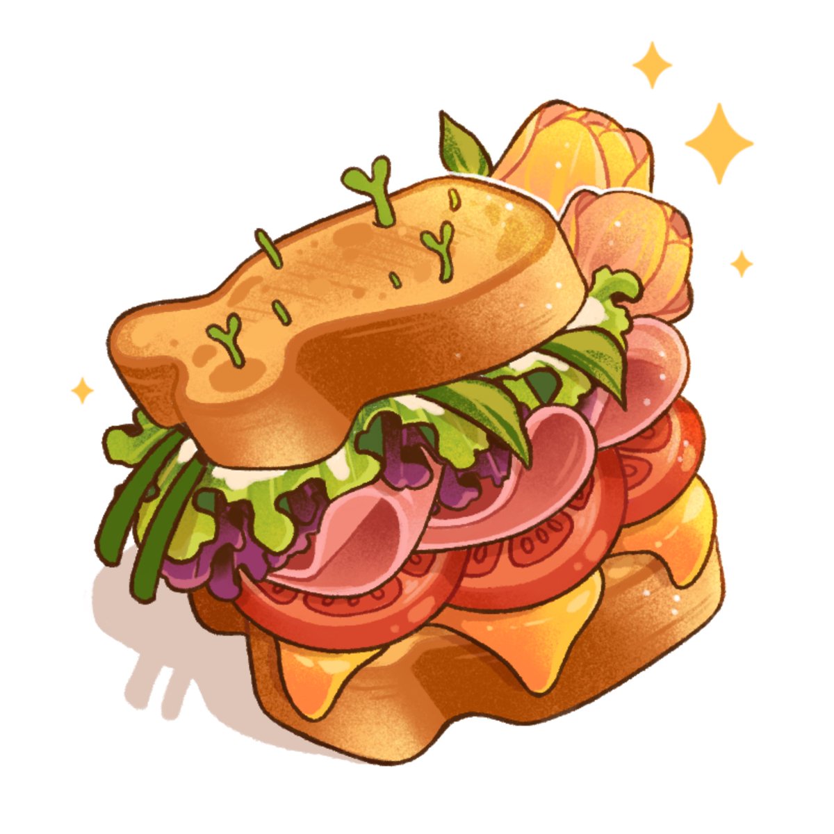 Lanajay_art's tweet photo. Welcome to the cafe! 🌿 what would you like for lunch? 🌿🥖🍞🥪🌷 https://t.co/bvFz7O959C