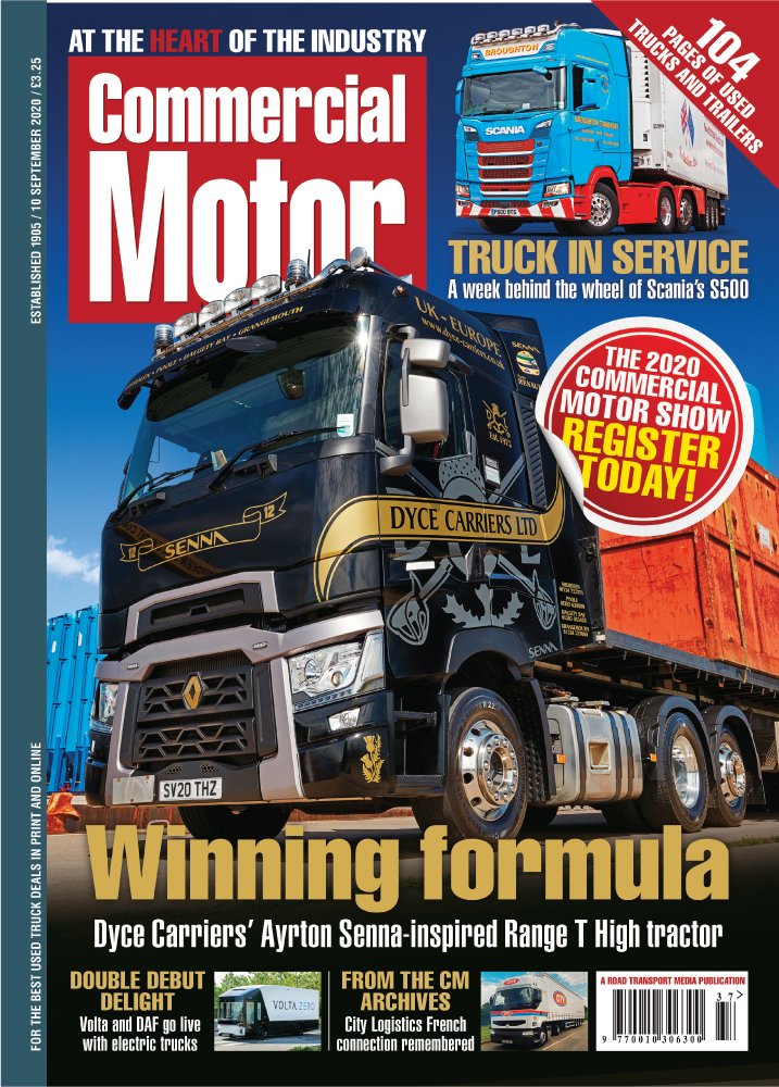 OUT NOW: CM 10/9: Driving <a href="/ScaniaUK/">Scania UK</a>'s S500 | #CMShow2020: Register today | <a href="/DyceCarriersLtd/">Dyce Carriers Ltd</a>'s Ayrton Senna-inspired <a href="/RenaultTrucksUK/">Renault Trucks UK</a> Range T High tractor | <a href="/TrucksVolta/">Volta Trucks</a> &amp; <a href="/DAFTrucksUK/">DAF Trucks UK 🇬🇧</a>'s electric trucks | City Logistics French connection remembered | Sub: bit.ly/2uHgEdE