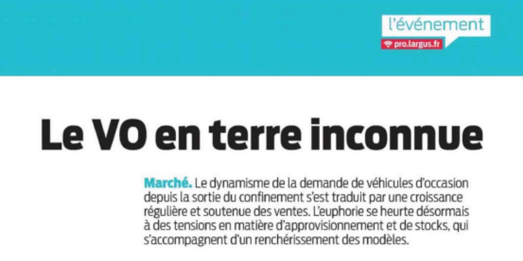 Resonance_RP's tweet photo. Dans L'Argus Pro cette semaine, témoignage du DG 
@Oxylio Gérard Alfaro sur les ventes de véhicules d'occasion : "La variable d'ajustement sera le prix" • Dossier "Le VO en terre inconnue" #distribution #automobile https://t.co/VfwxpsDdtr