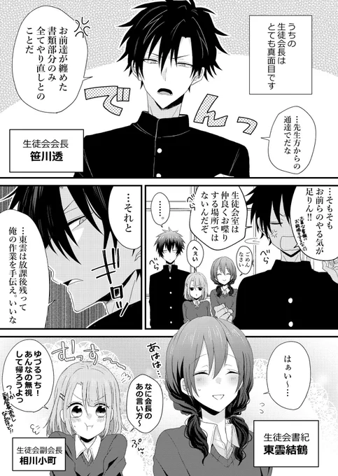 堅物生徒会長と小悪魔書記のお話 