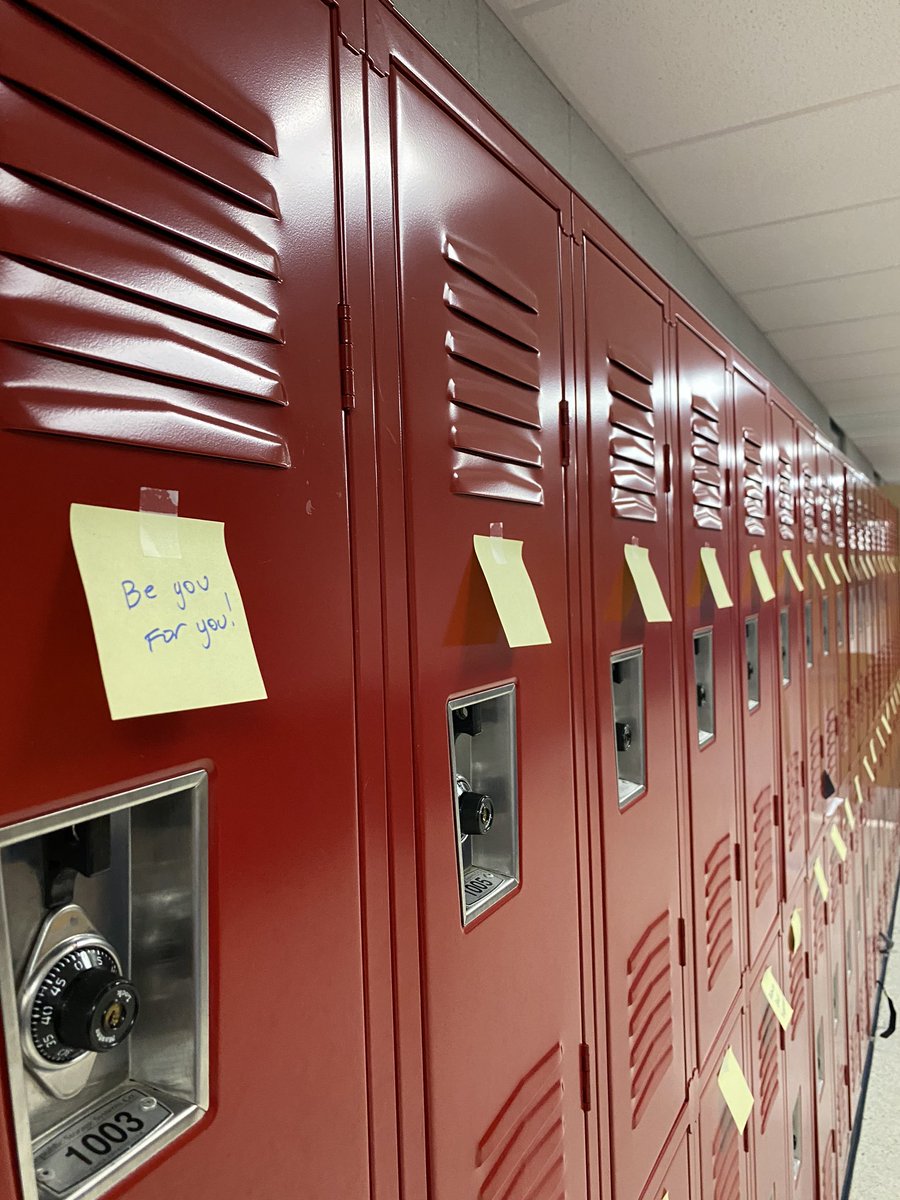 CMFalconsMiddle's tweet photo. Suicide Prevention Month is this month!!! For the next couple of weeks we will have post it notes displaying positive messages adoring our lockers and halls! #othersfirst #socialemotionalhealth @ Clinton-Massie Middle School  https://t.co/512vfnnO8k… https://t.co/4oMqUxH6hg
