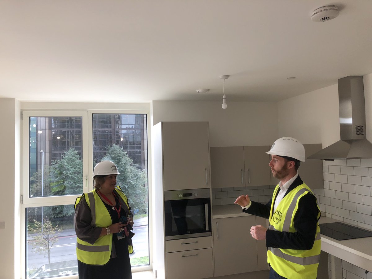 yourcroydon's tweet photo. 90 #Croydon families will get council homes at council rents in a new apartment block as part of a 513-home town centre development being built by @HUB_Residential that had a topping-out ceremony today with @alisonb4croydon https://t.co/8EUJiA6k3l