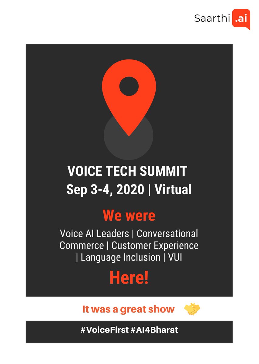 saarthi_ai's tweet photo. ⚡️ “@saarthi_ai at Voice Tech Summit 2020 - Highlights”

https://t.co/RL79N511V5

#voiceAI #voicefirst #AI4Bharat #VoiceTechSummit #VrtualSummit #India #ArtificialIntelligence #events #voice #community https://t.co/2NUIGJWArn