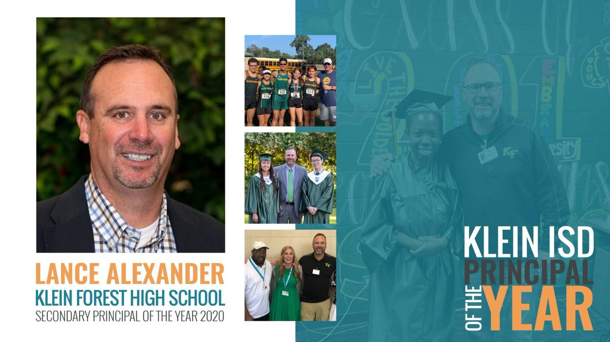 KleinISD's tweet photo. Congrats to our Secondary Principal of the Year @KleinForest's @JLanceAlexander. Thank you for your passion and dedication to the Klein Forest Family of Schools and the entire #KleinFamily! 

To read more about Lance, click here: https://t.co/RDgBtwwjy1

#KleinThirdDay https://t.co/jpAvljOmJU