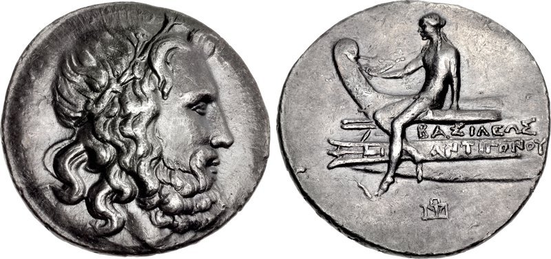 archaeologyart's tweet photo. Tetradrachm of the Hellenistic monarch Antigonus III Doson (r. 229-221 BCE).  On the obverse, the wreathed head of Poseidon; on the reverse, Apollo seated on a prow and holding a bow. https://t.co/CzWornCx7Q