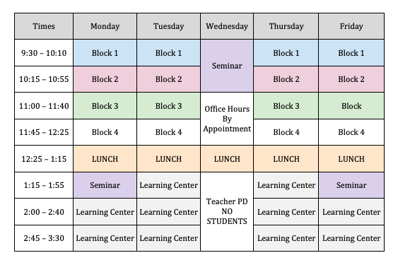 NHarkinsPHSMath's tweet photo. PHS 2020-2021 Bell Schedule https://t.co/3QdFdyXzDe