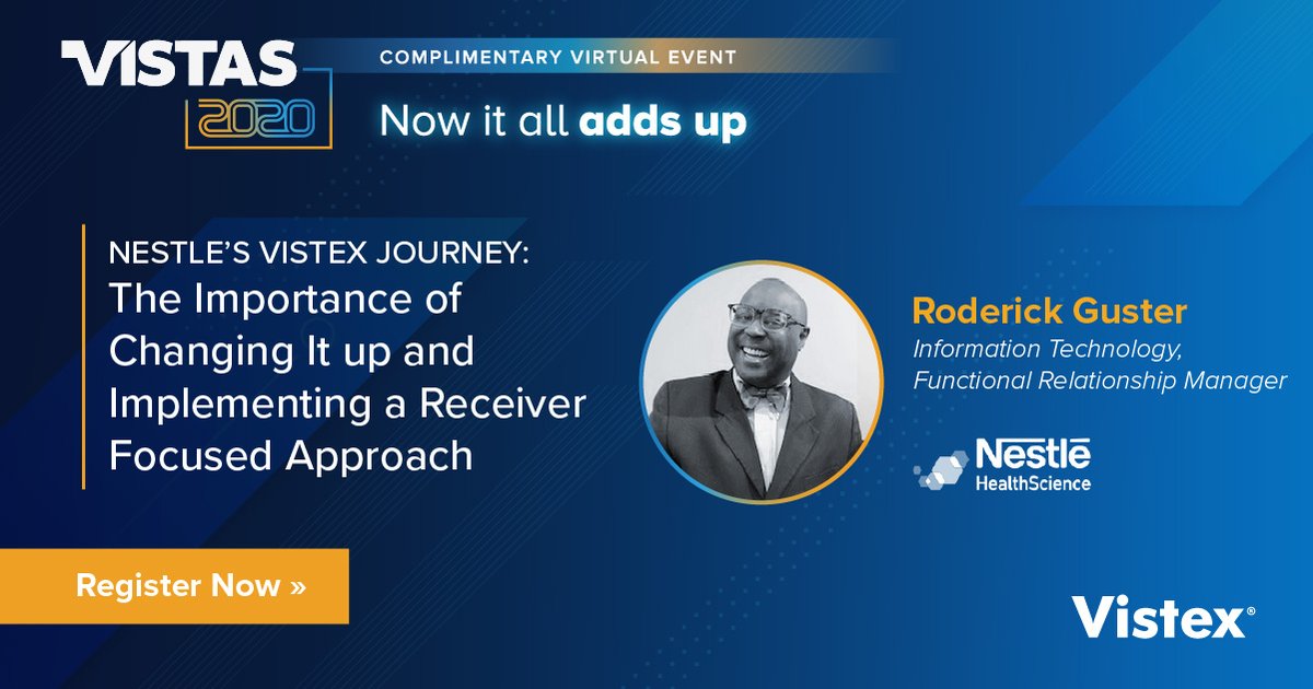 VistexMusic's tweet photo. Mark your 🗓️ for Oct 14th! We are teaming up with @NestleNHSc to discuss #claimmanagement, #rebatemanagement, and EDI implementation. Along with highlighting #ChangeManagement opportunities for current and new users of the platform. #VISTAS2020 
https://t.co/DjhqTZdVdX https://t.co/RNHVaQpTX7