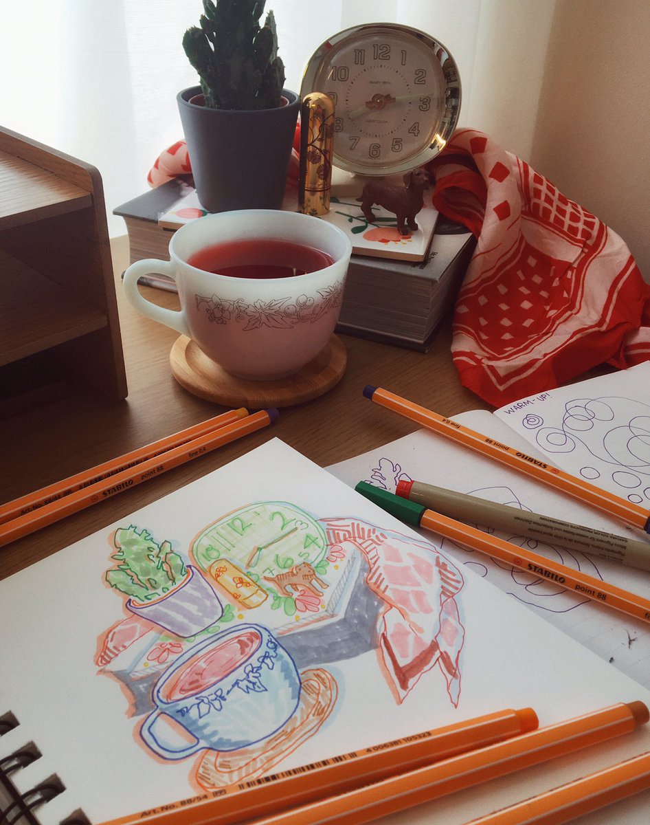 sailororegon's tweet photo. challenged myself not to be a perfectionist while sketching this little scene in a mindful art session with @edensilvermyer #wigjartsession #wigj https://t.co/7rBxgDoPqp