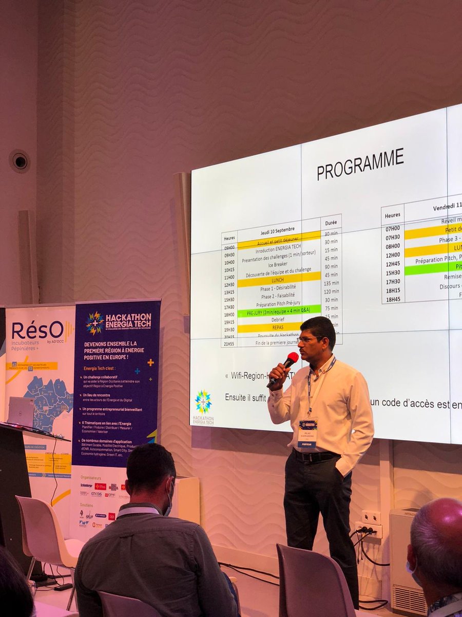 enedisOccitanie's tweet photo. 🔵 En direct du #hackaton  #energiaTech les équipes relèvent en ce moment même les challenges @enedis ! Challenge numéro 1️⃣ lancé en partenariat avec @Montpellier3m : optimiser le développement de la #mobilité #électrique sur le territoire 🚙🚙🔌♻️ https://t.co/8EHVWU8OJ5