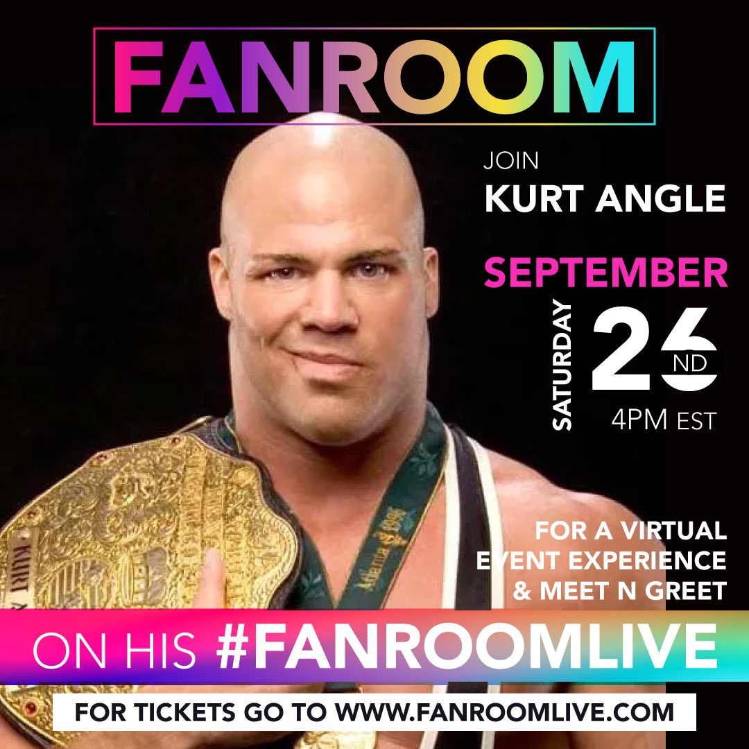 RealKurtAngle's tweet photo. I will be doing a live virtual meet n greet Saturday sep 26 at 4pm est. go to https://t.co/UC5AckE06P to order tickets. #fanroomlive #virtualmeetngreet https://t.co/UQjjug9KQA
