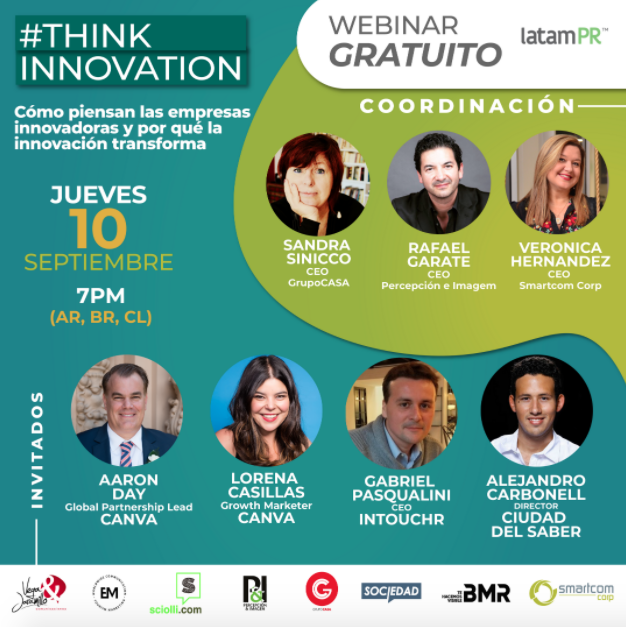 latamprnetwork's tweet photo. [𝗘𝗦] HOY! No se pierda este webinar gratuito sobre innovación con @canva (Australia), @intouchrapp (Argentina) e @CiudaddelSaber (Panamá). Inscripciones: https://t.co/SIefl3vfgI

@GrupoCASA @percepcion_i @smartcomcorp https://t.co/xu9GDXXMIu