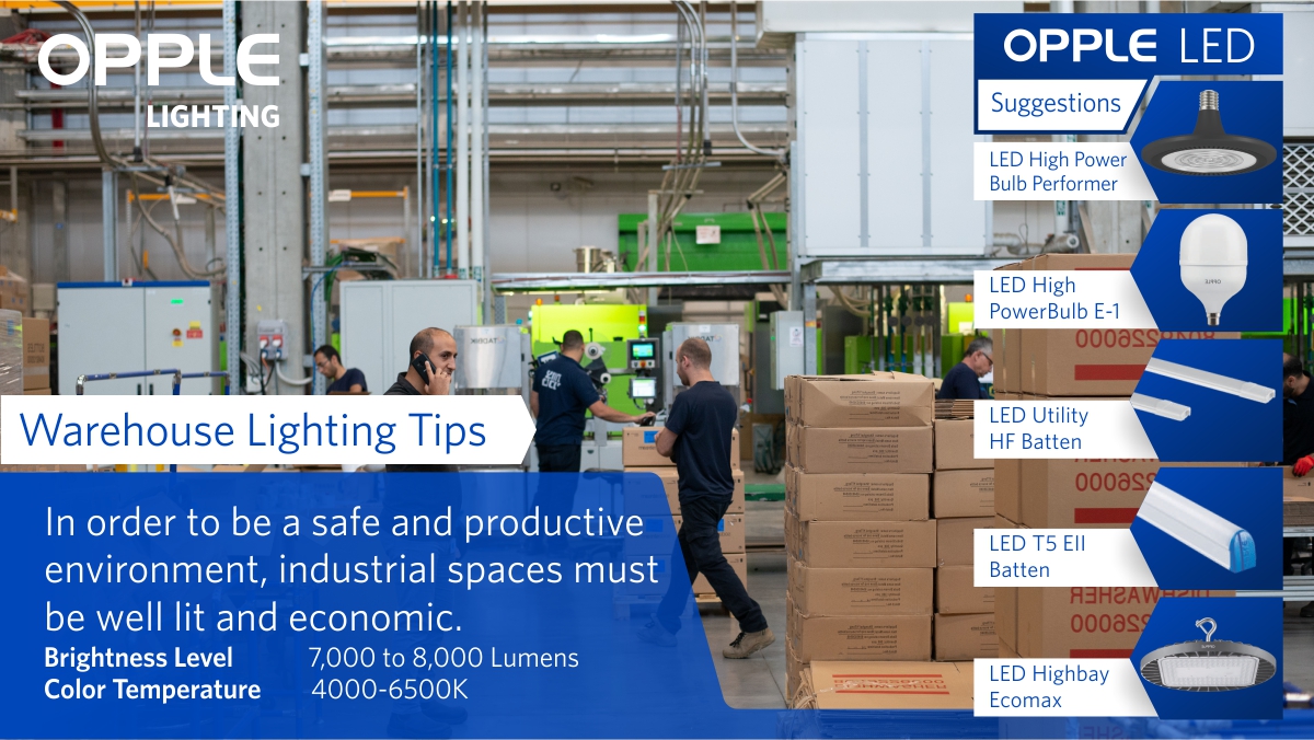 Oppleindia's tweet photo. Use high power and bright led lights to illuminate your warehouse. It will help to create a safe &amp; productive environment to work as well as economic to run. 

#WareHouseLighting #HighLumenOutput  #EnergyEfficient  #LEDLight #OPPLELED https://t.co/lnro6K4yBj