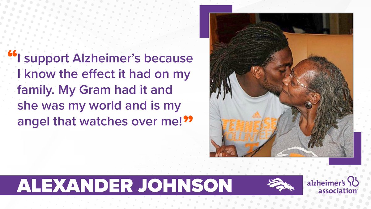BroncosOffField's tweet photo. .@Alexander_CB45 wears purple in honor of his Gram. 💜

For every retweet, @EmpowerToday will join us in donating $1 to the @alzassociation (up to $15,000 each).

#Walk2EndALZ | #EmpowerACTS https://t.co/n3yvxGq8i4