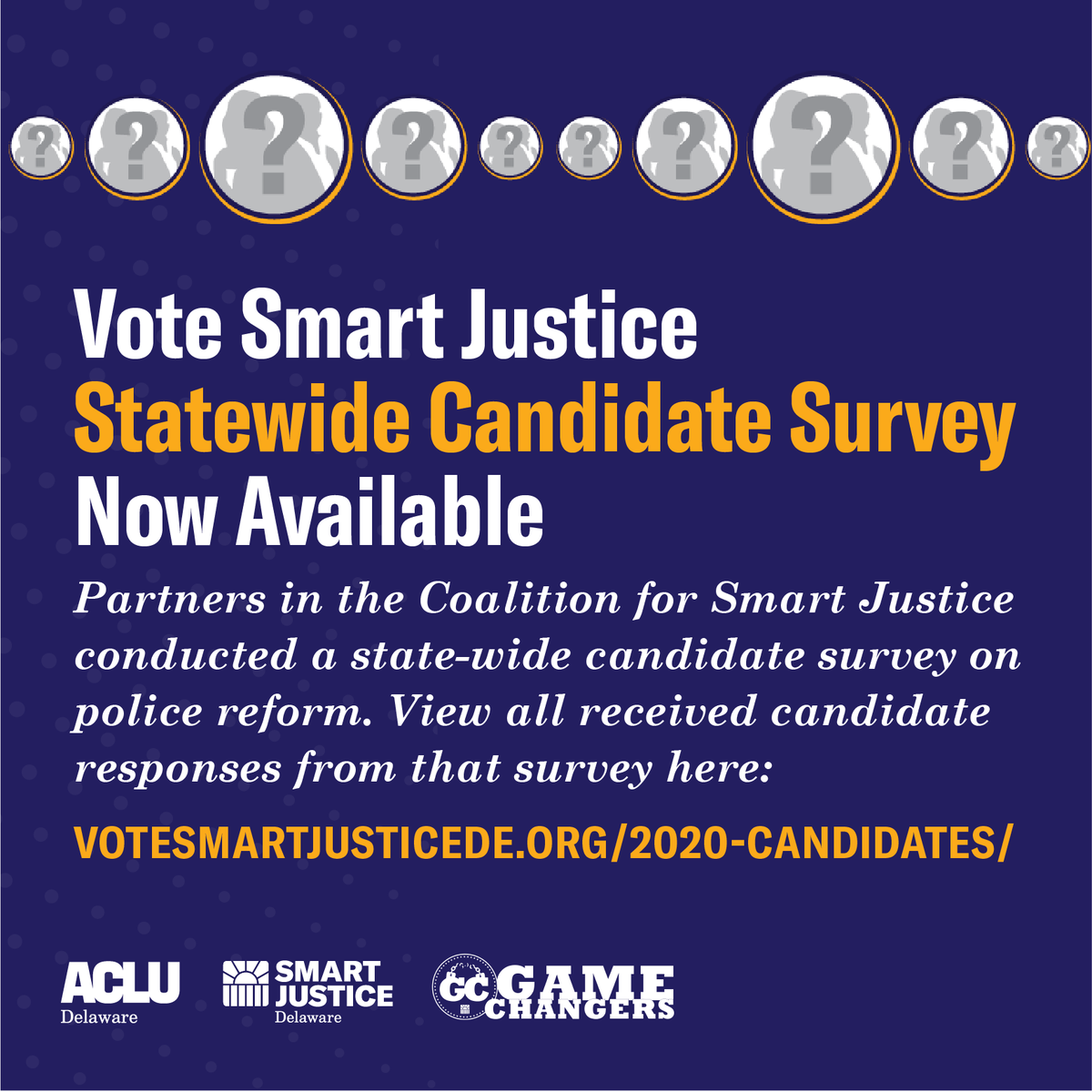 SmartJusticeDE's tweet photo. It’s important to know where candidates stand on police reform. That’s why partners in the Coalition for Smart Justice conducted a state-wide candidate survey on police reform. 

Find those responses here: https://t.co/L9jKcpEjKJ then #VoteSmartJustice on 9/15 🗳️ https://t.co/1UQptFTUPS