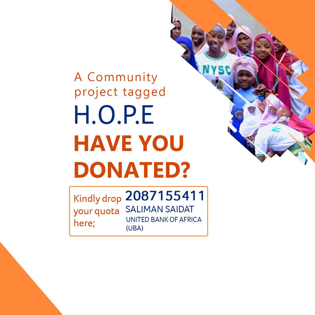 Shaadah12's tweet photo. No amount is too small.
#HOPE
#HelpOtherToHelpYourself
#NothingIsSmall
#DonateToSupport
#BlessTheHopeless
#GiveHope
#HelpTheNation
#HumanityIsKey
#ProsperityOfAll
#AdversityOfNone
#HopeForDadangoroGirls https://t.co/NmJzR6ZK2I