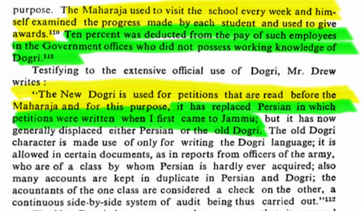 To popularise Dogri language, Maharaja Ranbir Singh started a Dogri class in Sri Raghunath Mandir pathshala.Sons of nobles & respectable citizens were ordered to learn Dogri. Scholars were provided free board, lodging & books & uniforms as an incentive to learn Dogri