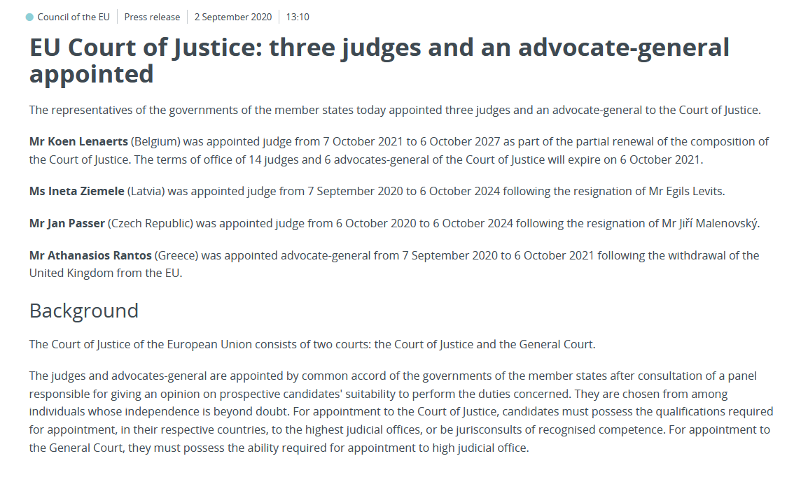 The decision that appointed a new AG (and, seemingly implicitly, dismissed her) did not come from "bodies, offices or agencies of the Union" but from the governments of the Member States. This would then make it fall outside the reach of judicial review pursuant to TFEU 263. 2/
