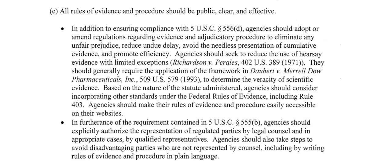OMB also tells all agencies (which, again, applies to the immigration courts and DHS) to "adopt or amend regulations regarding evidence and adjudicatory procedure to eliminate any unfair prejudice, reduce undue delay, [and] avoid the needless presentation of cumulative evidence."