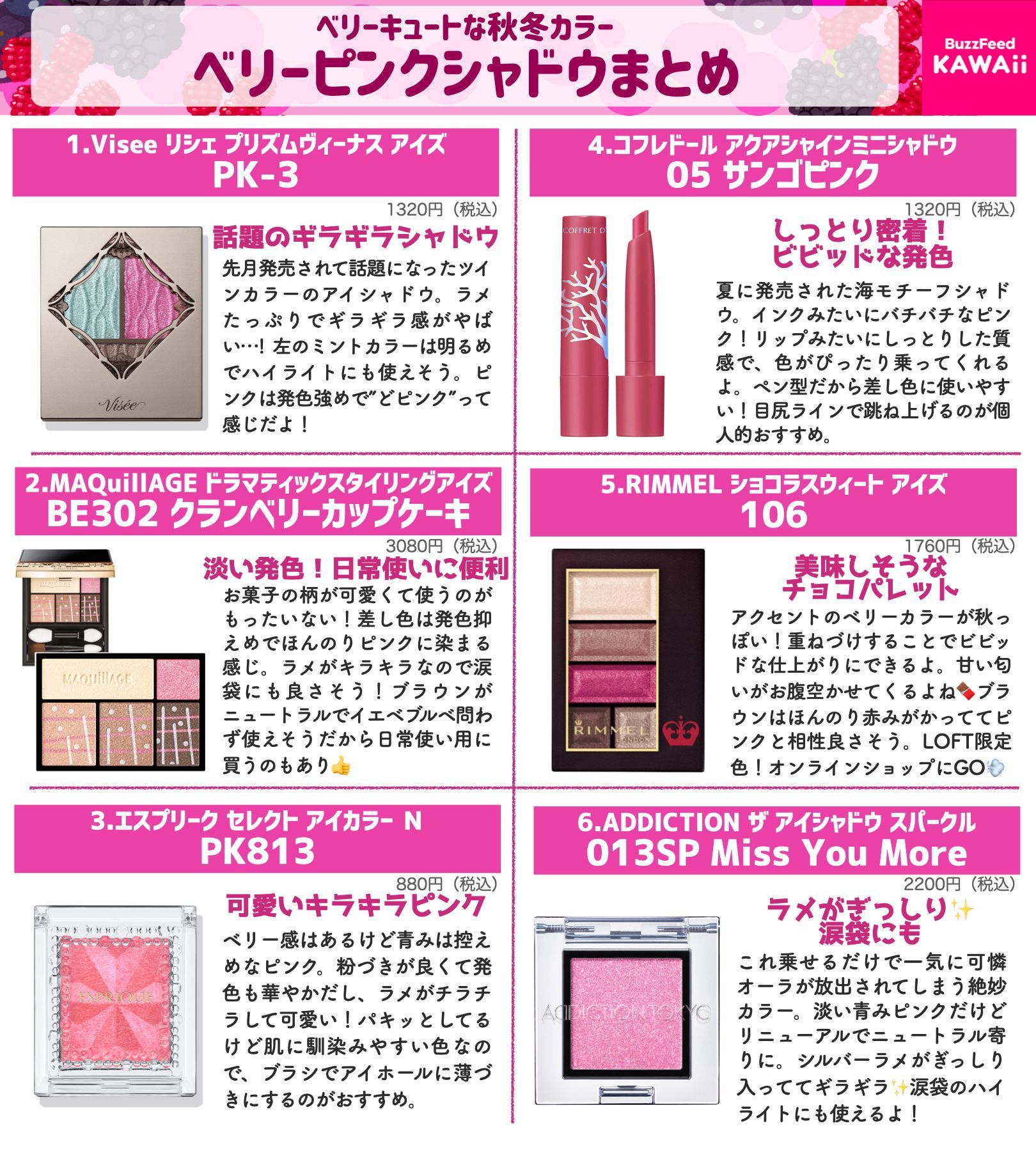 Buzzfeed Kawaii 華やかでジューシーな秋冬色 ベリーピンクシャドウをまとめました T Co Lgu66o6tbw Twitter